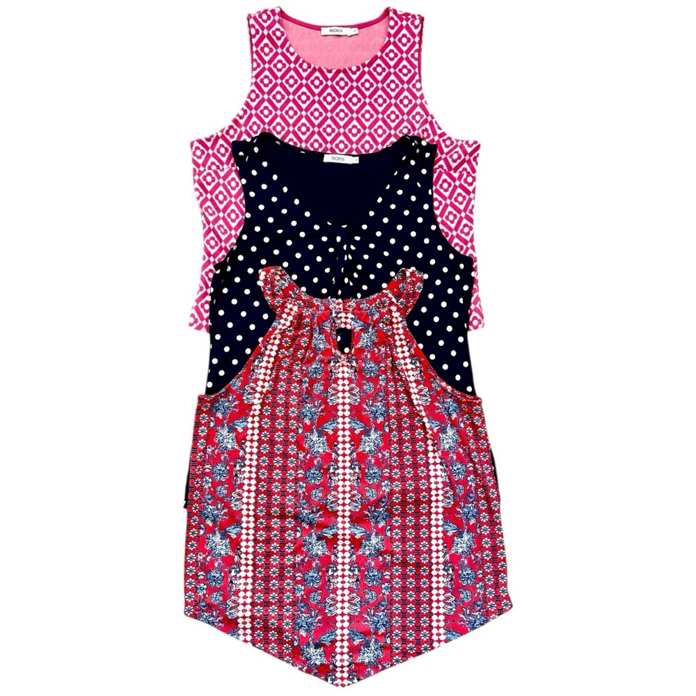 Ricki’s Patterned Sleeveless Tank Top Lot Size Large